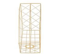 WINH Metal Space Saving Desk Magazine Holder Simple Geometry File Organizer for Document Folder, Multifunctional Storage Solution for Home Office School, Premium Metal Material (2 Compartments Gold)