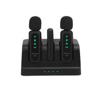 WINH Mini Wireless Lavalier Microphone System Intelligent Noise Reduction Stable and Robust Construction for Podcast Recording Electronic Condenser Head (2 Microphone with 1 Receiver)