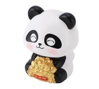WINH Panda Ornament of Car Dashboard, Compact and Funny Joy Luck and Fortune Panda Solar Statue Made for the Restaurant (Smiling Eyes)