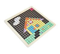 WINH Pattern Blocks Board Set, Easy To Grasp Wooden Mosaic Puzzle for Early Education for 3 Years Old
