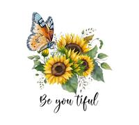 Winhappyhome Sunflower Butterfly PVC Stickers Wall Sticker