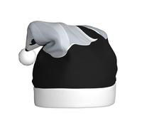 WINHGA A clever and weird elf Prints Men's and women's plush Christmas hats, adult New Year's holiday party caps