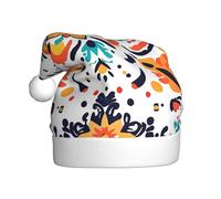 WINHGA Damascus flower Prints Men's and women's plush Christmas hats, adult New Year's holiday party caps