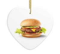 WINHGA Delicious Beef Burgers Prints Christmas Ceramic Love Pendant Decoration Interior Decoration Festival Gift
