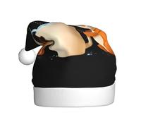 WINHGA Little fox washing cups Prints Men's and women's plush Christmas hats, adult New Year's holiday party caps