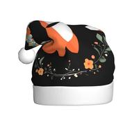 WINHGA Little fox with garland Prints Men's and women's plush Christmas hats, adult New Year's holiday party caps