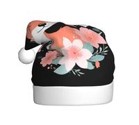 WINHGA Little fox with squinting eyes Prints Men's and women's plush Christmas hats, adult New Year's holiday party caps