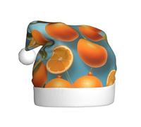 WINHGA Many Delicious Oranges Prints Men's and women's plush Christmas hats, adult New Year's holiday party caps