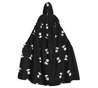 WINHGA Panda doing somersault Prints Adult Halloween hooded jacket cloak long party cloak suitable for men and women