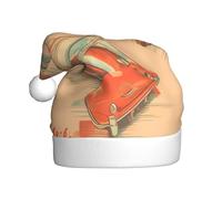 WINHGA Poster car Prints Men's and women's plush Christmas hats, adult New Year's holiday party caps