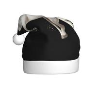 WINHGA The galloping white horse Prints Men's and women's plush Christmas hats, adult New Year's holiday party caps