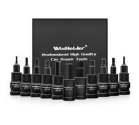 WinHolder 3/8" Drive Impact Hex Torx Spline Bit Socket Short Reach Allen Star Hand Tool Kit (11PCS Impact Hex Bit Sockets)