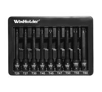 WinHolder 9PCS Extra Long Impact Torx Bit Sockets Set 3/8" Drive Impact T25 - T60 S2 Steel