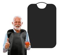 WinHoliLux 2PCS Adult Bibs, Reusable Waterproof Washable Clothing Protector, Double Layer Dining Bib Stretchable Feeding Bib For Men Women Elderly, Senior, Disabled (Black)