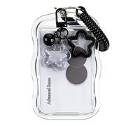 WinHoliLux Kpop Star Wave Photo Frame with Keychain, Transparent PC Card Holder, Water Resistant Clear Card Covers for Bus and Student Card, Photo Holder