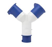 WinHUb 2 Way 16A Electric Hook Up Splitter Lead Adapter, Industrial Plug Power Connection Splitter 220-250V, Heavy Duty Waterproof Mains Adaptor for Caravans, Motorhomes, Camping, and Workshops