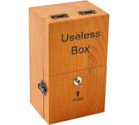 WinHUb Wooden Useless Box Funny Prank Toy, Self-Closing Machine Leave Me Alone Box, Creative Desktop Gadget for Stress Relief, Kids & Adult Birthday Party Gift