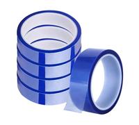 Winhuey 5 Rolls Heat Resistant Tape, 20mm x 33m Blue Heat Tape Sublimation, High Temperature Tape, Polyimide Film Masking Tape, No Residue Thermal Transfer Tape for Soldering, Electronics, Masking