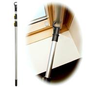 WinHux Telescopic Window Pole Opener 1.2-3.0m Long-Reach Aluminium Button-Lock Skylight Pole (V2 No Blind Control), Opener Rod with Non-Slip Hook, Compatible with Velux Keylite Fakro