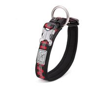 WINHYEPET Dog Collar Best Neoprene Padded 3M Reflective Dog Collar for Large Medium Small Bonus Dog Tracker Tag Feature YC1854(Black, XL)