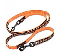 WINHYEPET True Love 7 In 1 Multi-Function Adjustable Dog Lead Hand Free Pet Training Leash Nylon Reflective Comfortable Multi-Purpose Dog Leash TLL2411(Orange,L)