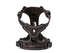 WINHYEPET True Love Dog Harness No Pull Front Clip Vest Dog Car Harnesses Adjustable with Handle Four Points Of Adjustment Reflective Padded Oxford Material,Walking Training TLH5651(Brown,XS)