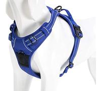 WINHYEPET True Love Dog Harness, No-Pull Reflective Pet Harness with 2 Leash Clips Adjustable Soft Padded Dog Vest with Easy Control Handle for Small Medium Large Dog TLH5651(Royal Blue,S)