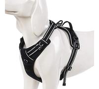WINHYEPET True Love Dog Harness, No-Pull Reflective Pet Harness with 2 Leash Clips Adjustable Soft Padded Dog Vest with Easy Control Handle for Small Medium Large Dog TLH5651(Black,XL)