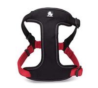 WINHYEPET True Love Dog Harness Reflective Pet Harness Adjustbale for Running Walking Padded Soft Mesh Dogs Vest Easy Control for Small Medium Large Pets TLH5951(Black/Red,M)
