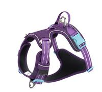 WINHYEPET True Love No-Pull Dog Harness,Adjustable Outdoor Vest Reflective Nylon Soft Pet Harness Dog Suitable Small Medium Large Breeds TLH5654(Purple,M)