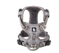 WINHYEPET True Love No Pull Dog Harness Extra Reflective Pet Harness for Small Medium Large Dogs Adjustbale for Running Walking Padded Soft Mesh Vest Easy Control TLH56512(Gray,L)