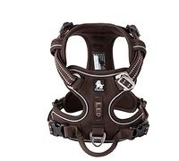 WINHYEPET True Love No Pull Dog Harness Extra Reflective Pet Harness for Small Medium Large Dogs Adjustbale for Running Walking Padded Soft Mesh Vest Easy Control TLH56512(Brown,M)