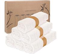 Winice Bamboo Face Cloth (Pack of 6) 25cm x 25cm - White Flannels for Face and Body- Gentle and Ultra Soft Wash Cloths for Baby's Sensitive - Natural Bamboo Reusable Wash Cloths (White)