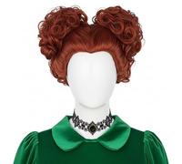 Winifred Sanderson Outfit Adult, Hocus Pocus Enchantress Gown With Hairpiece, Medieval Green Plush Sisters Costume For Halloween Carnival Women