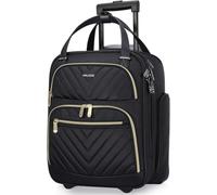 Winilla Carry-on Underseat 16-inch Luggage with Wheels, Softside Rolling Carry-on, Lightweight Travel Suitcase for Men Women, Personal Item Rolling Travel Bag, Black, Travel