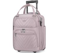 Winilla Carry-on Underseat 16-inch Luggage with Wheels, Softside Rolling Carry-on, Lightweight Travel Suitcase for Men Women, Personal Item Rolling Travel Bag, Pink, Travel