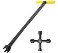 Winisok 37 Inch Water Meter Key, Adjustable Length, 4-Way Multi-Functional Utility Key, Contractor Grade Enforced Steel Shut Off Tool, T-handle Water Key for Meter Valve