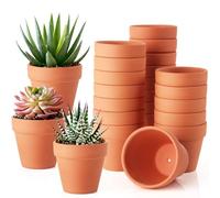 WinJiaYao 24 Pack 3 Inch Terracotta Pots, Mini Clay Pots with Drainage Holes,Cactus Flower Nursery Terra Cotta Pot for Indoor/Outdoor Succulent Plants, Crafts, Wedding Favor