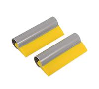 Winjun 2 Pack 14CM Length Yellow Rubber Vinyl Window Squeegee Water Wiper Glass Scraper with non-Slip Handle