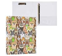 Wink Cat Bunny Cute Animal 3 D-Ring Binder A4 1 Pack with 200 Sheet for Kids School Supplies Women Men Office