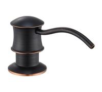 WINKEAR Built in Soap Dispenser for Kitchen Sink Countertop, Solid Brass Pump Head Long Spout with 10.2 Ounce PET Food Safe Material Lotion Bottle, Oil Rubber Bronze Finish