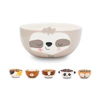 Winkee - Cereal Bowl | Sweet small ceramic bowl | Stoneware bowl in cute dog look | Gift for birthday, back to school, Christmas, Valentine's Day (Sloth)