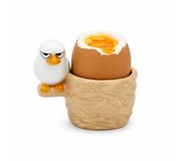 Winkee Grumpy Bird Egon Ceramic Egg Cup, Funny Animal Design for Breakfast & Brunch, Gift for Friends & Children, Hand Painted