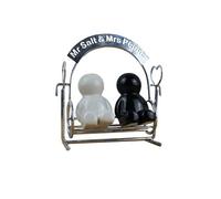 Winkee - Mr. Salt & Mrs Pepper Swing | Mr. Salt & Mrs Pepper Shakers, White / Black, 13 x 8 x 12 cm