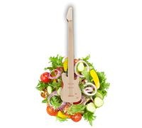 Winkee Rocks Guitar Tongs - The Rocky Kitchen Tongs in Electric Guitar Shape | Guitar Tongs | Wooden Tongs - Ideal for Salad, as Pastry Tongs for Grilling | Perfect Gift for Musicians