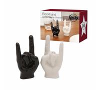 Winkee Salt & Pepper Shaker – Rock Hand, Ceramic, Metal-Hand Look, Decorative Gift