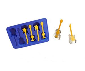 Winkee Rocks - Rockin' Guitar Ice Cube Tray | Guitar Shape Ice Cube Tray with Handle | Multi Ice Cube Mould Guitar Style | Silicone Ice Cube Tray | Gift for Christmas, Birthday