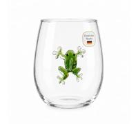 Winkee Water Glasses Frog Colourful Large Drinking Glasses 3D Modern 500 ml | High-quality handmade, special drinkware for water, juice, cocktails and long drinks with extraordinary design