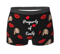 WINKEEY Men's Boxer Briefs Underpants, Custom Face Design, M (Regular), Cotton, Breathable, for Adult Males