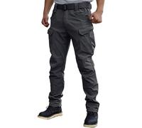 WINKEEY Mens Cargo Work Combat Trousers Waterproof Casual Camo Trousers for Man Durable Outdoors Mens Work Pants,Black 2XL